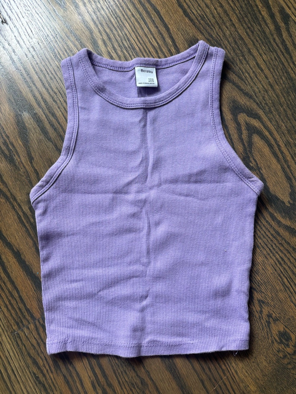Bershka ribbed lavender purple tank top